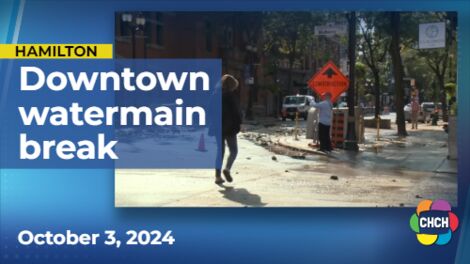 Watermain break on James St. North in Hamilton diverts traffic