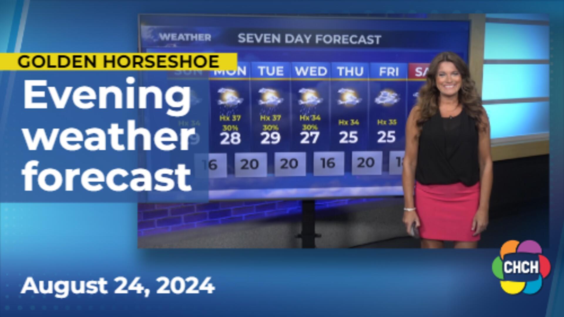 Evening weather forecast for August 24, 2024