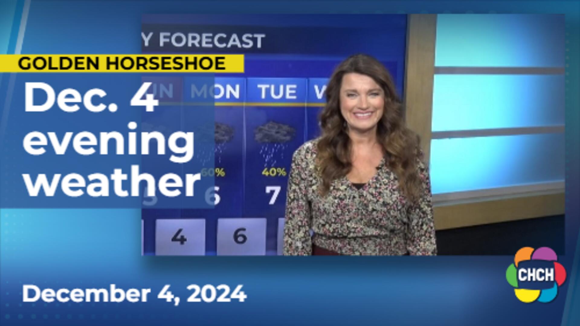 Evening weather forecast for December 4, 2024