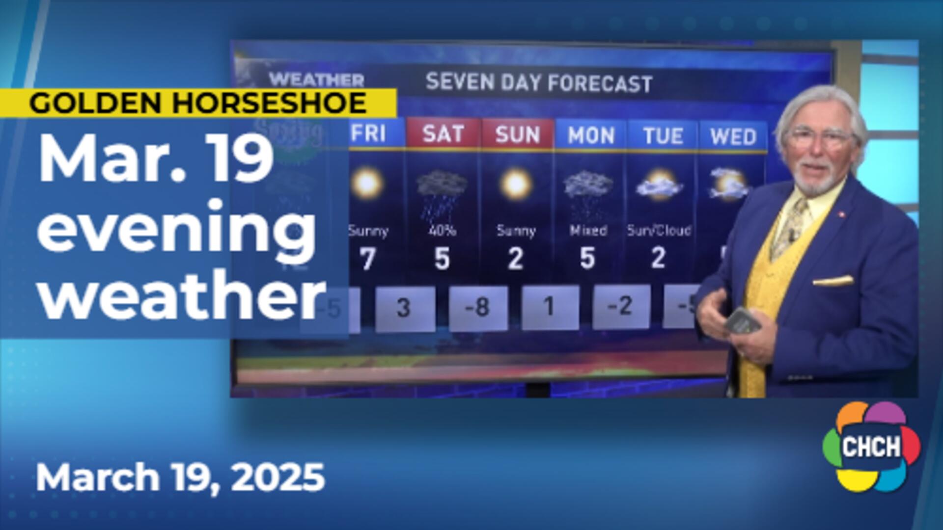 Evening weather forecast for March 19, 2025