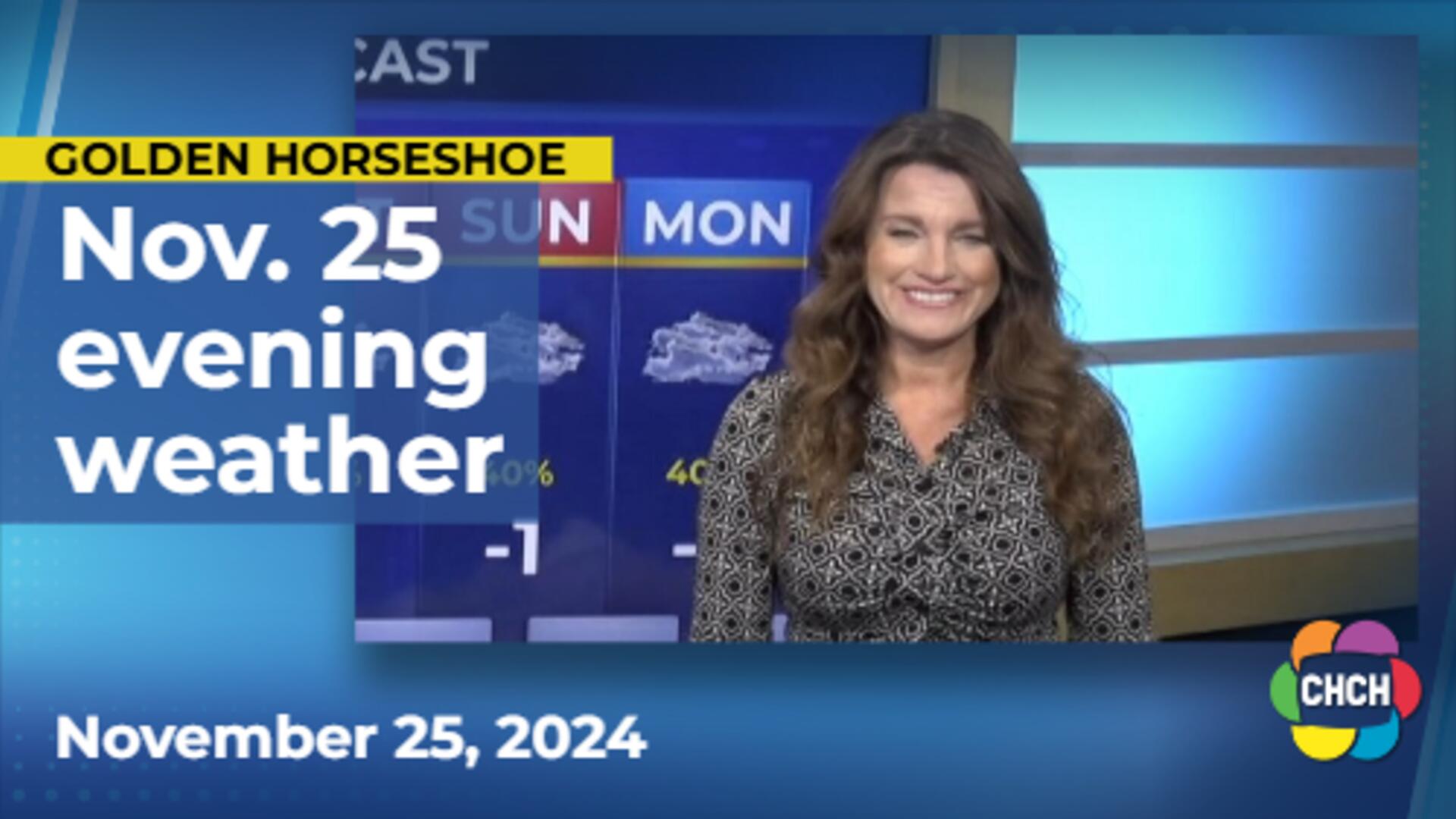 Evening weather forecast for November 25th, 2024