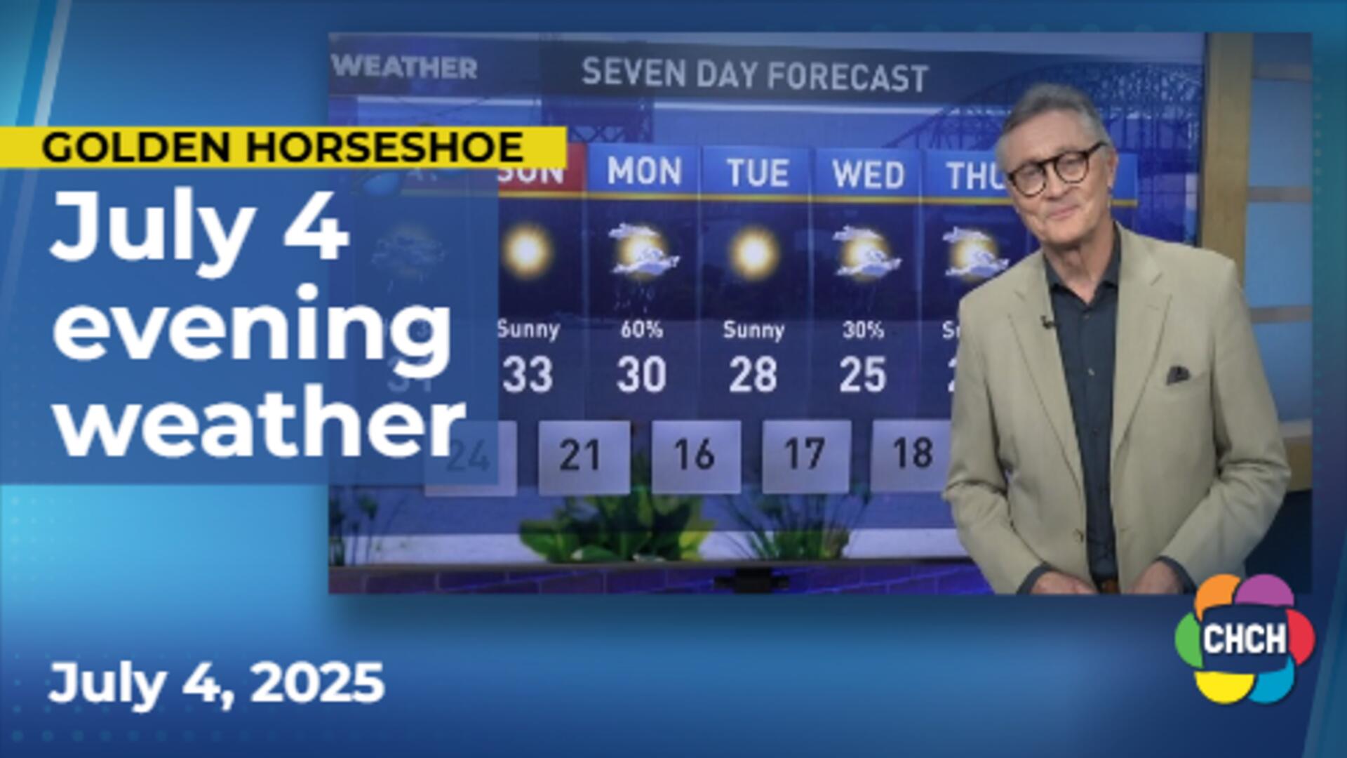 Evening weather forecast for July 4, 2025