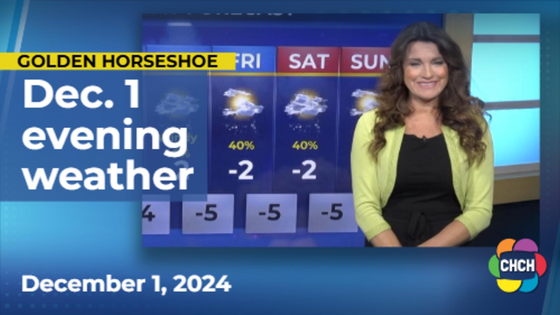 Evening weather forecast for December 1st, 2024
