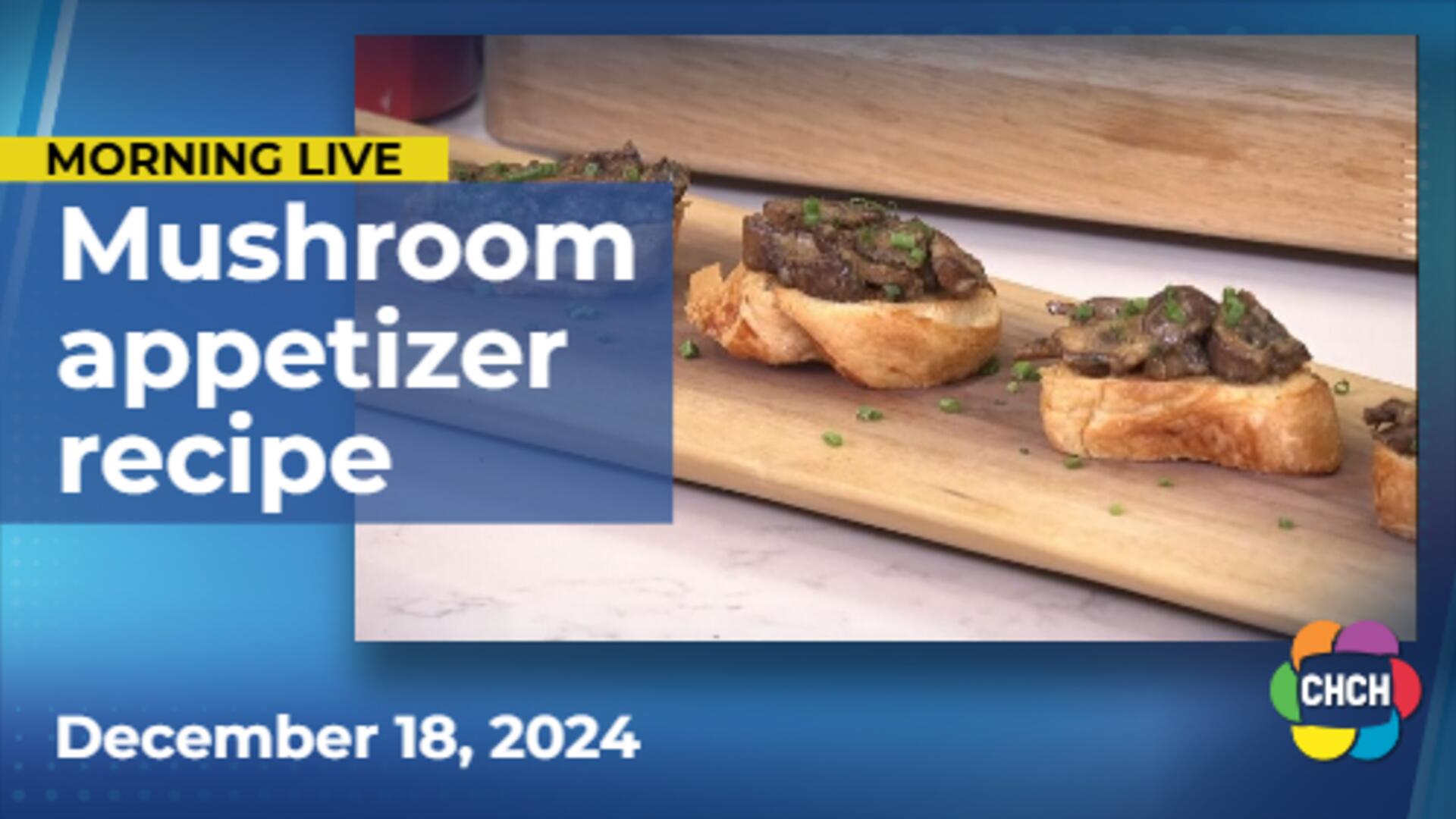 Chef Paul Lillakas' Caramelized Mushrooms on Croissant Toasts appetizer recipe