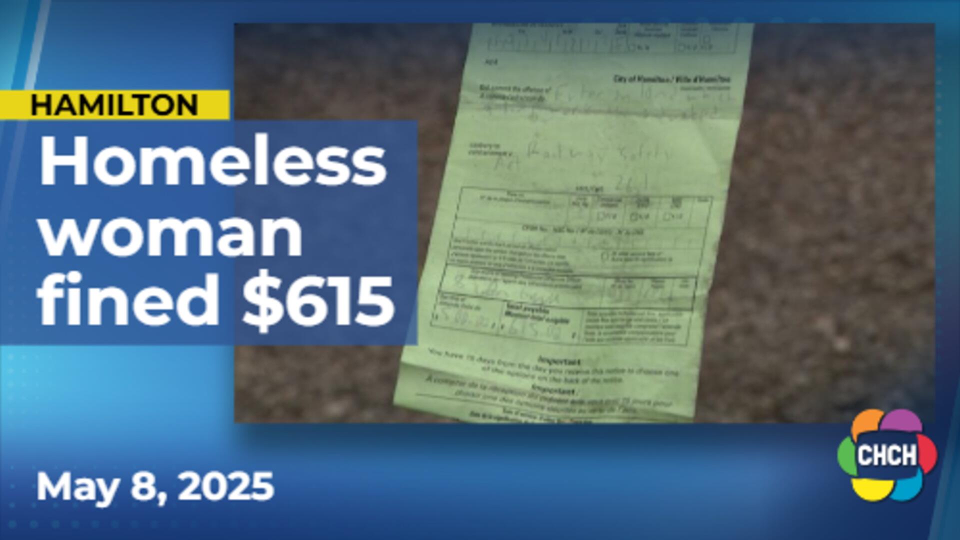 Woman living in tent near Hamilton's Wentworth Stairs fined $615