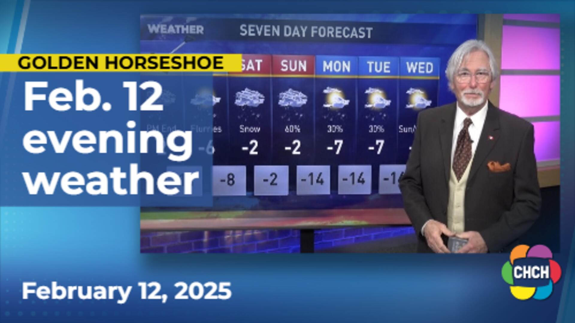 Evening weather forecast for February 12, 2025