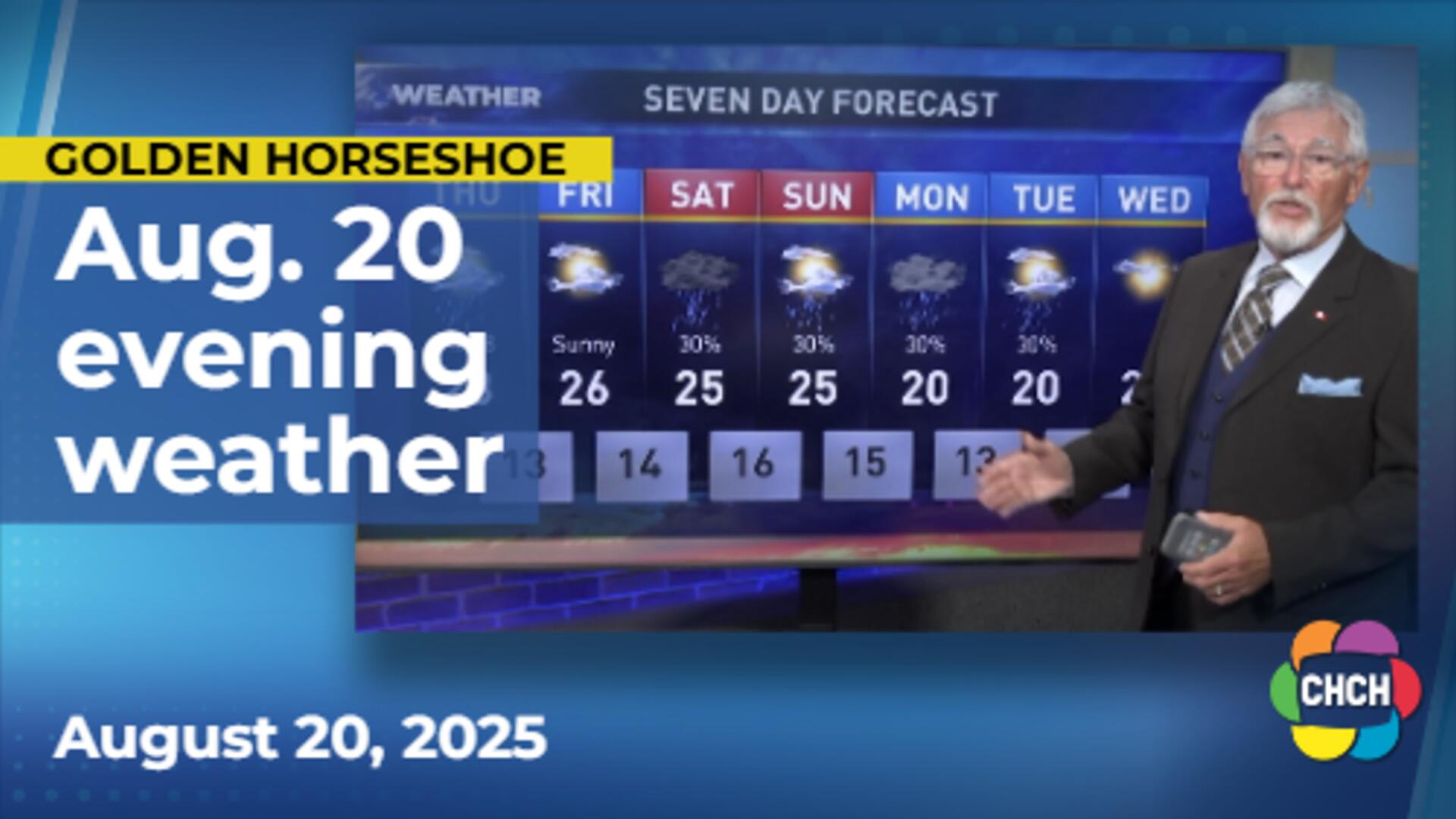 Evening weather forecast for Aug. 20, 2025