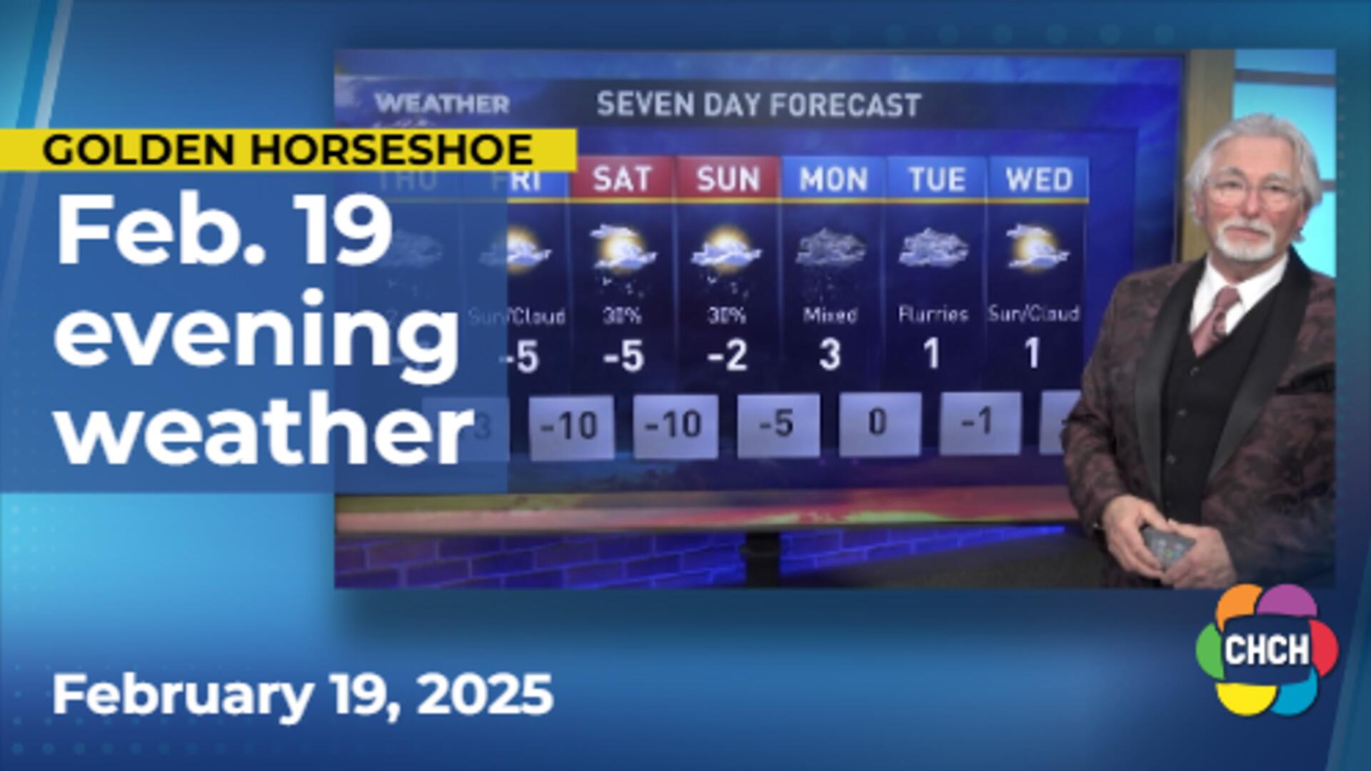 Evening weather forecast for February 19, 2025