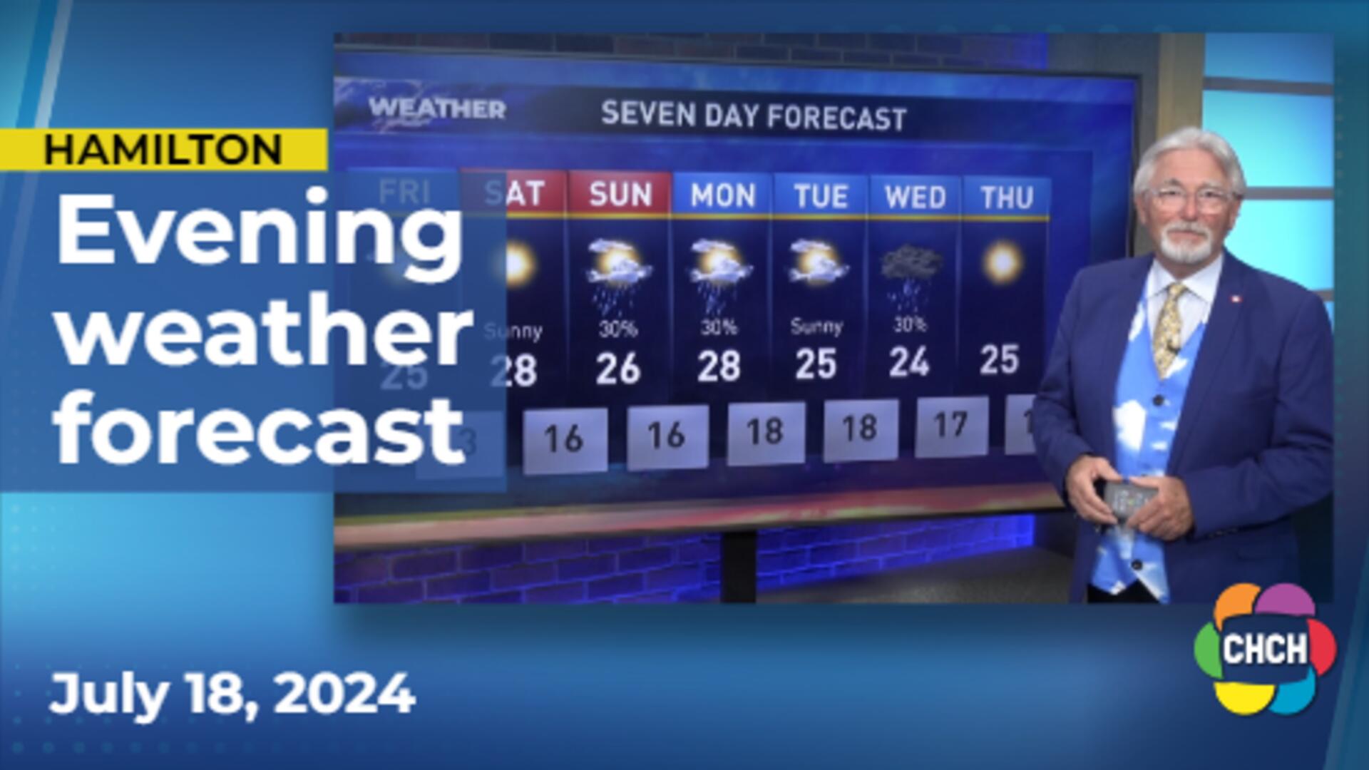 Evening weather forecast for July 18, 2024