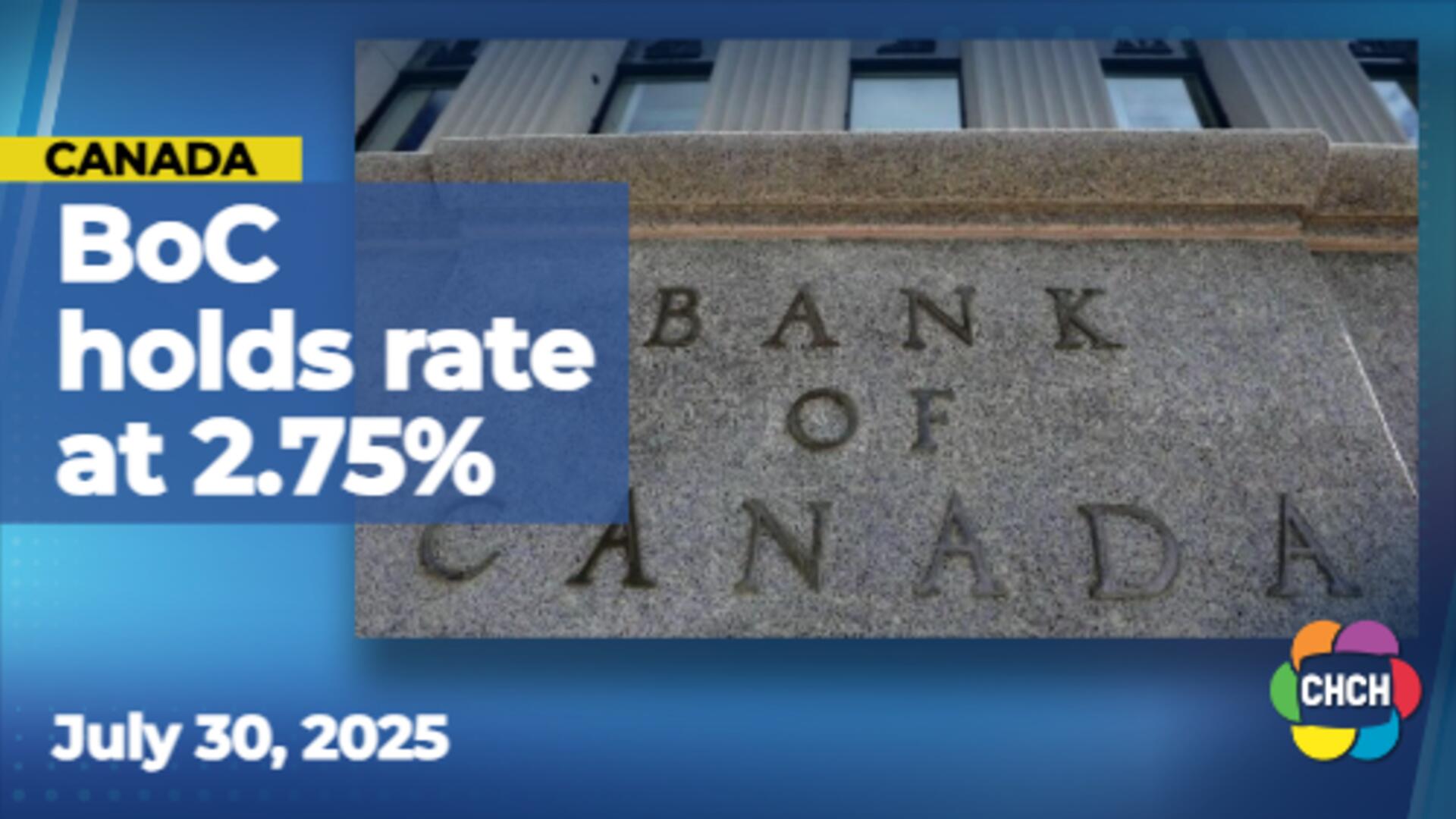 Bank of Canada holds key rate at 2.75% for third time amid tariff uncertainty