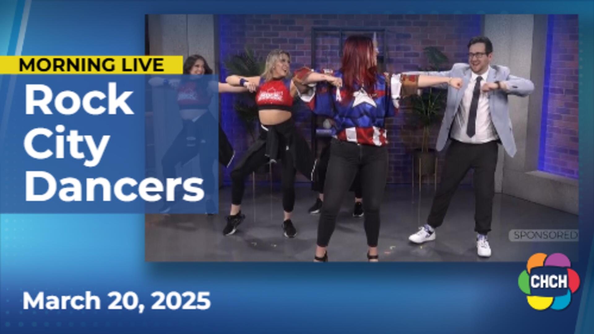 Rock City Dancers teach Louie Butko some moves