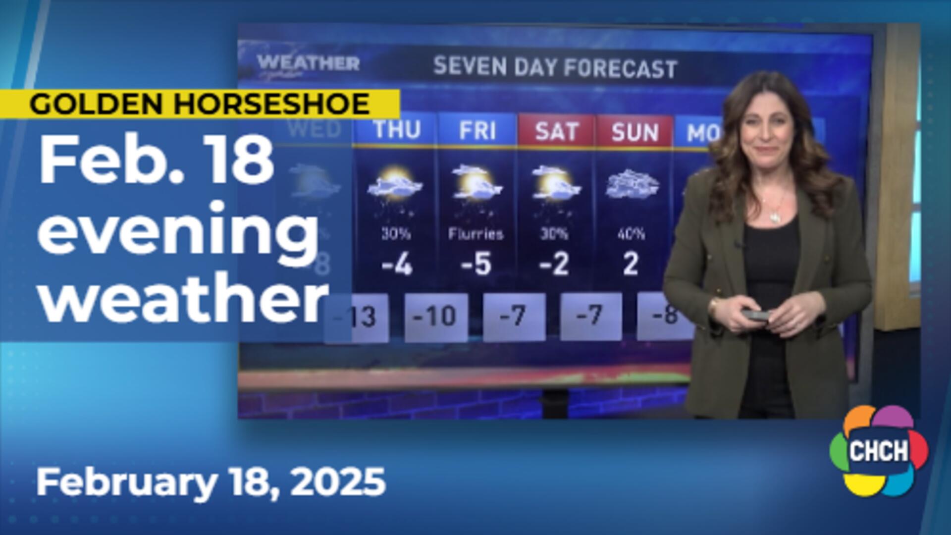 Evening weather forecast for February 18, 2025