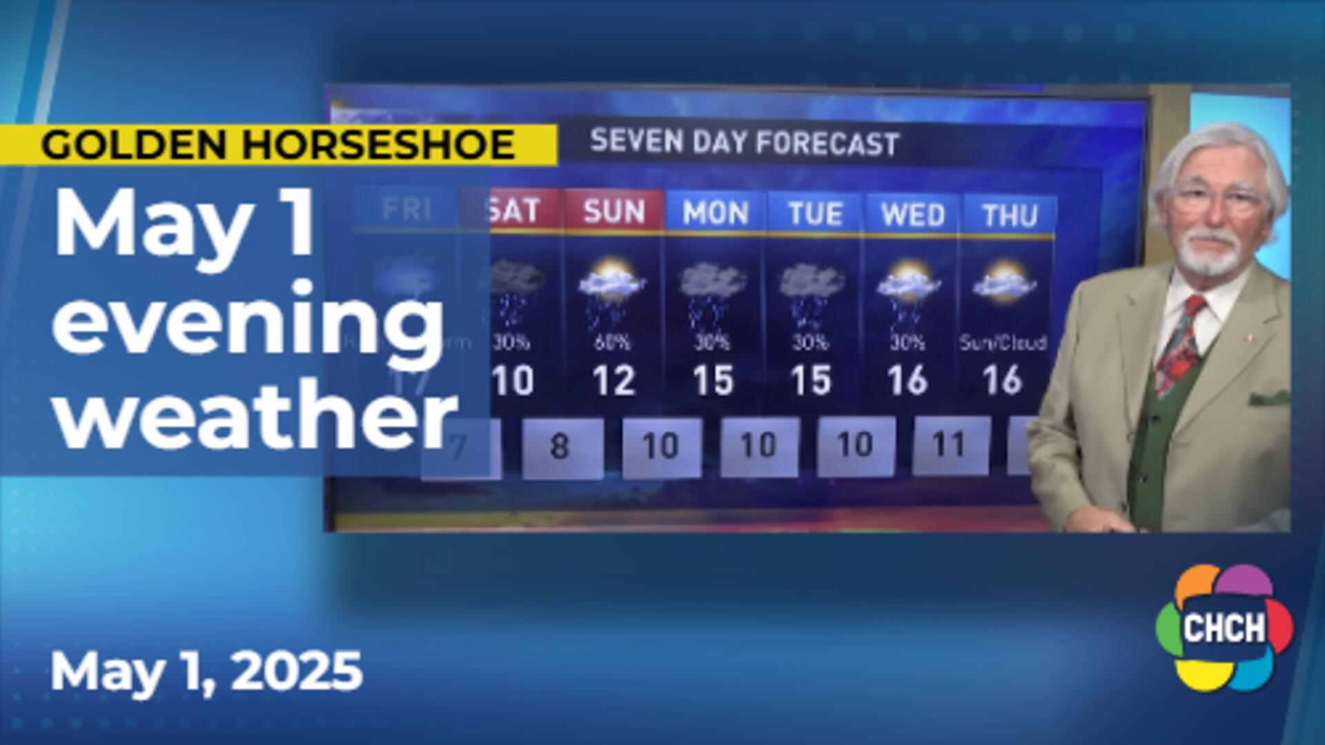 Evening weather forecast for May 1, 2025