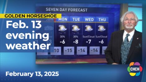 Evening weather forecast for February 13, 2025