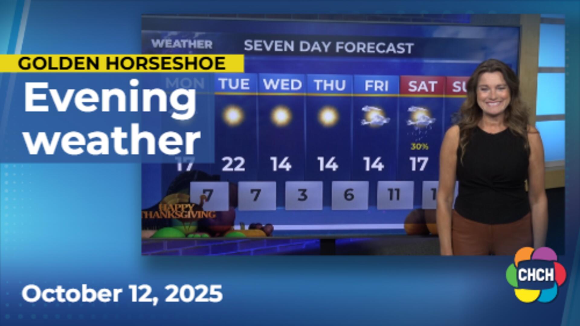 Evening weather forecast for Oct. 12