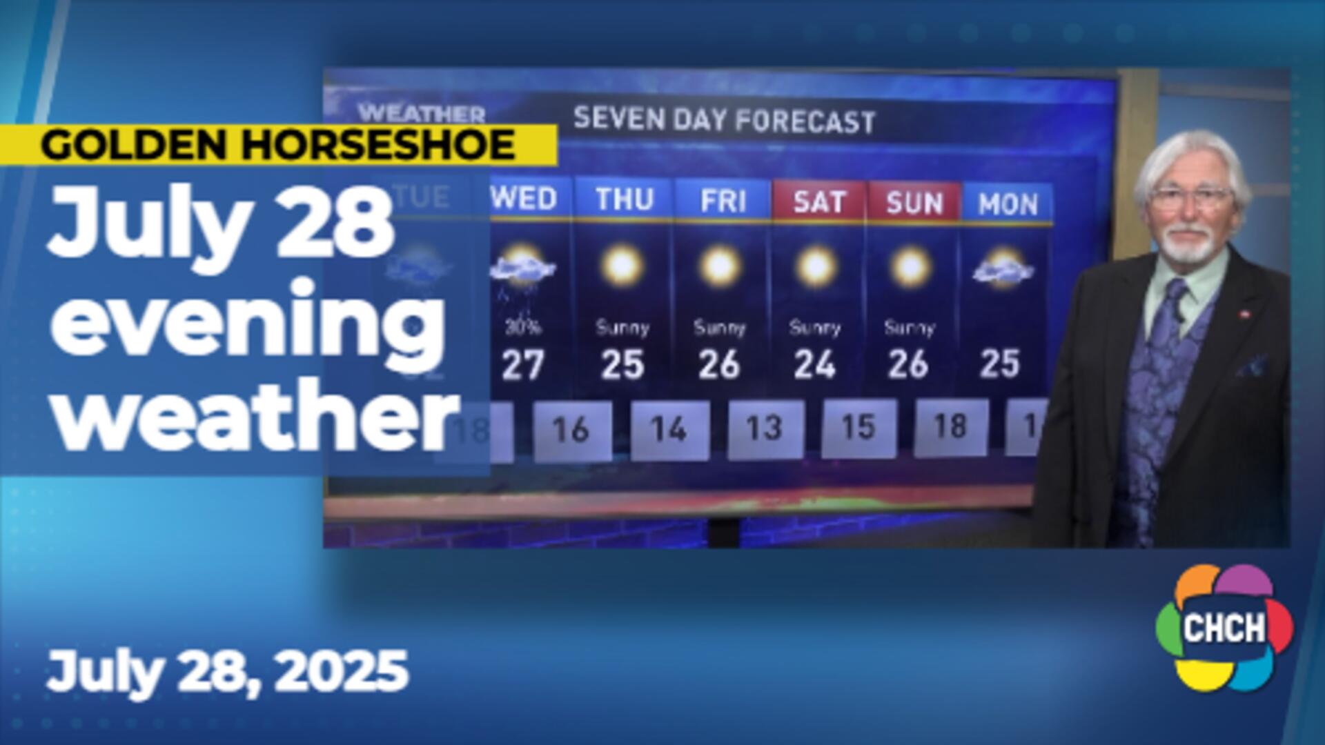 Evening weather forecast for July 28, 2025