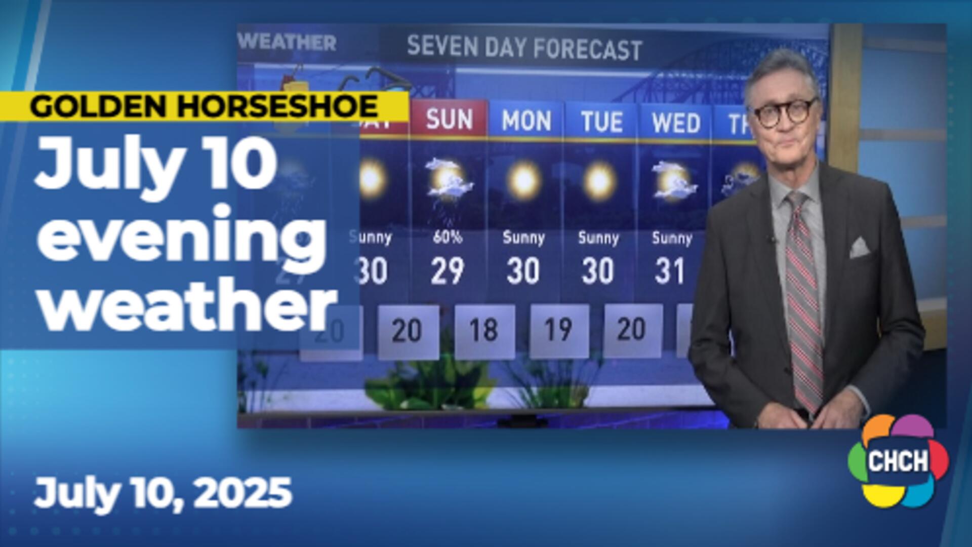 Evening weather forecast for July 10, 2025