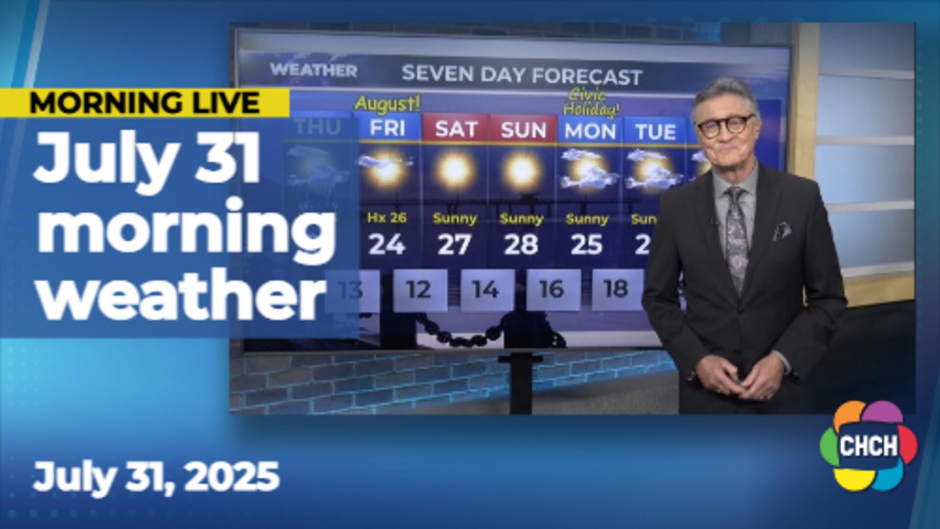 Morning weather forecast for July 31, 2025