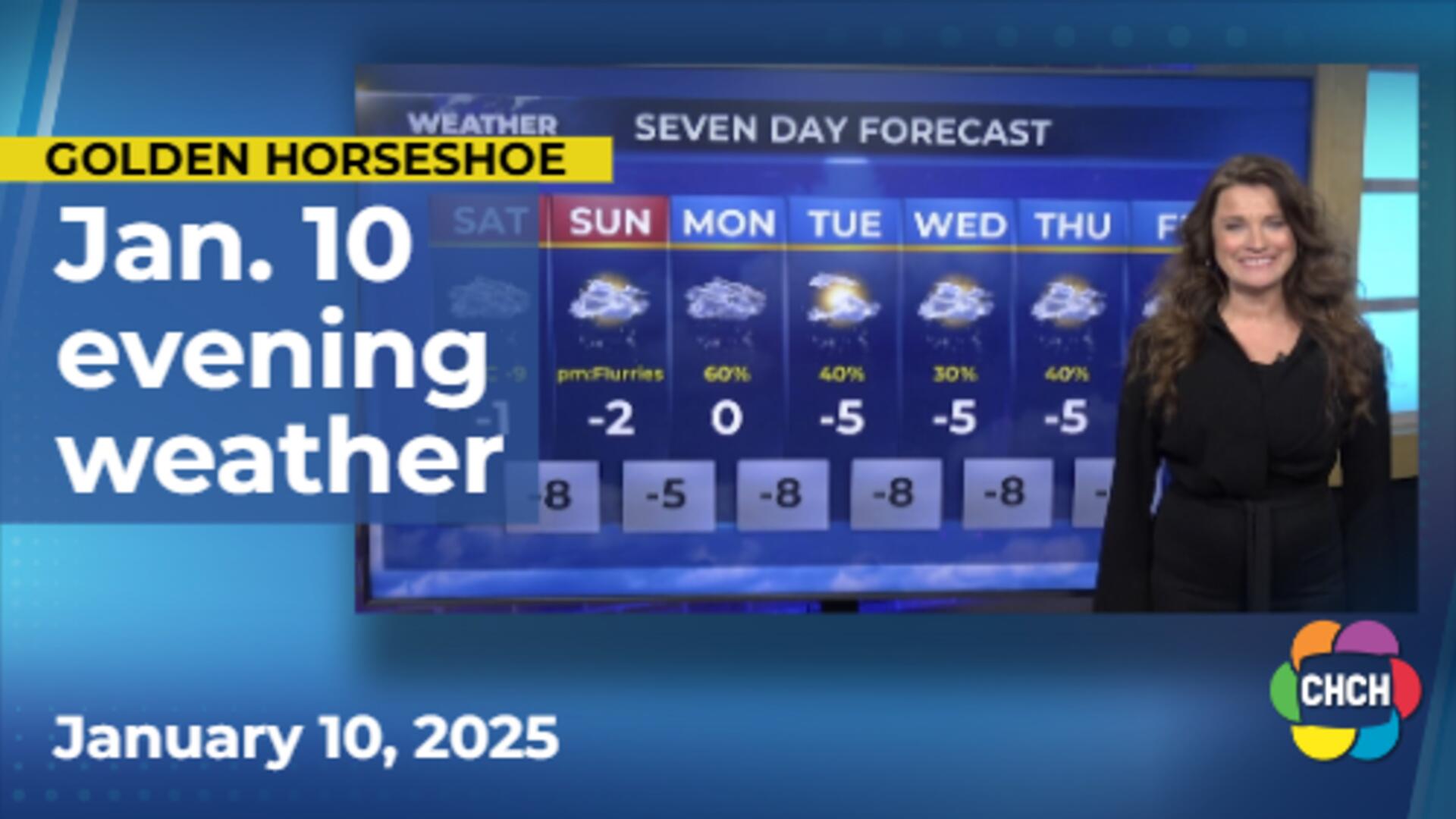 Evening weather forecast for January 10, 2025