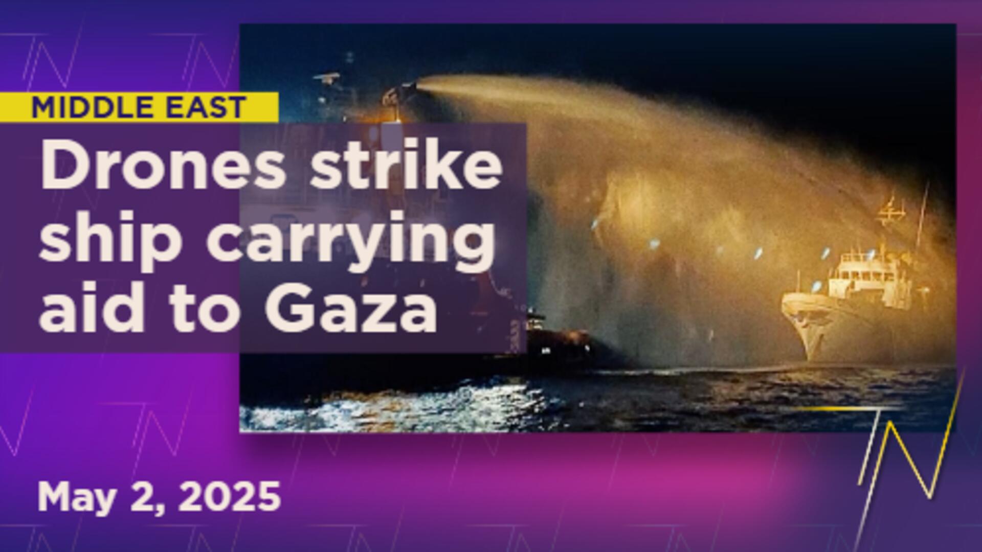 Gaza aid vessel attacked by drones in international waters