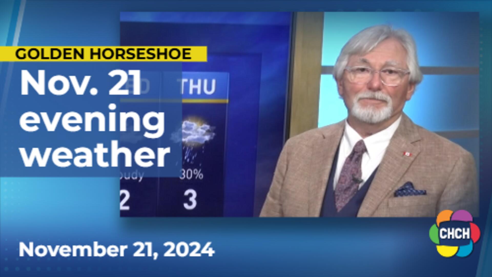 Evening weather forecast for November 21, 2024
