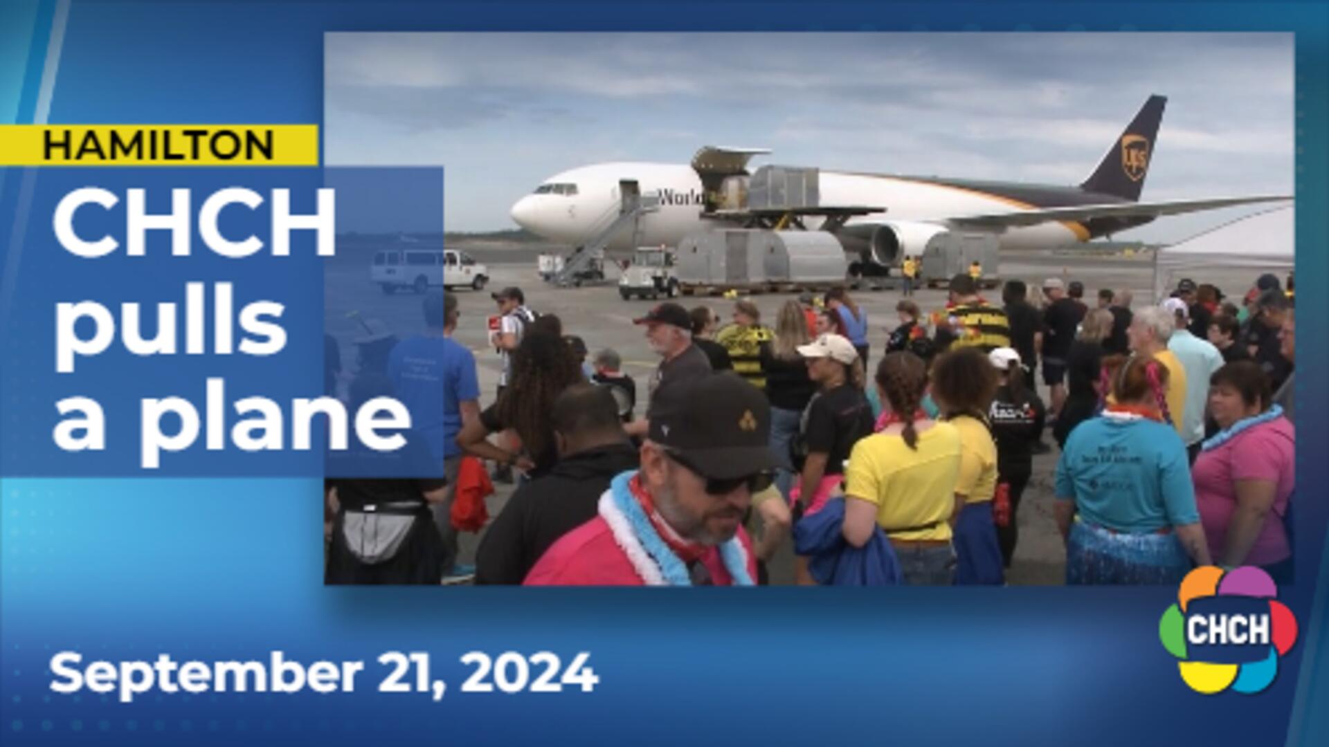 2 CHCH teams pull a plane for charity