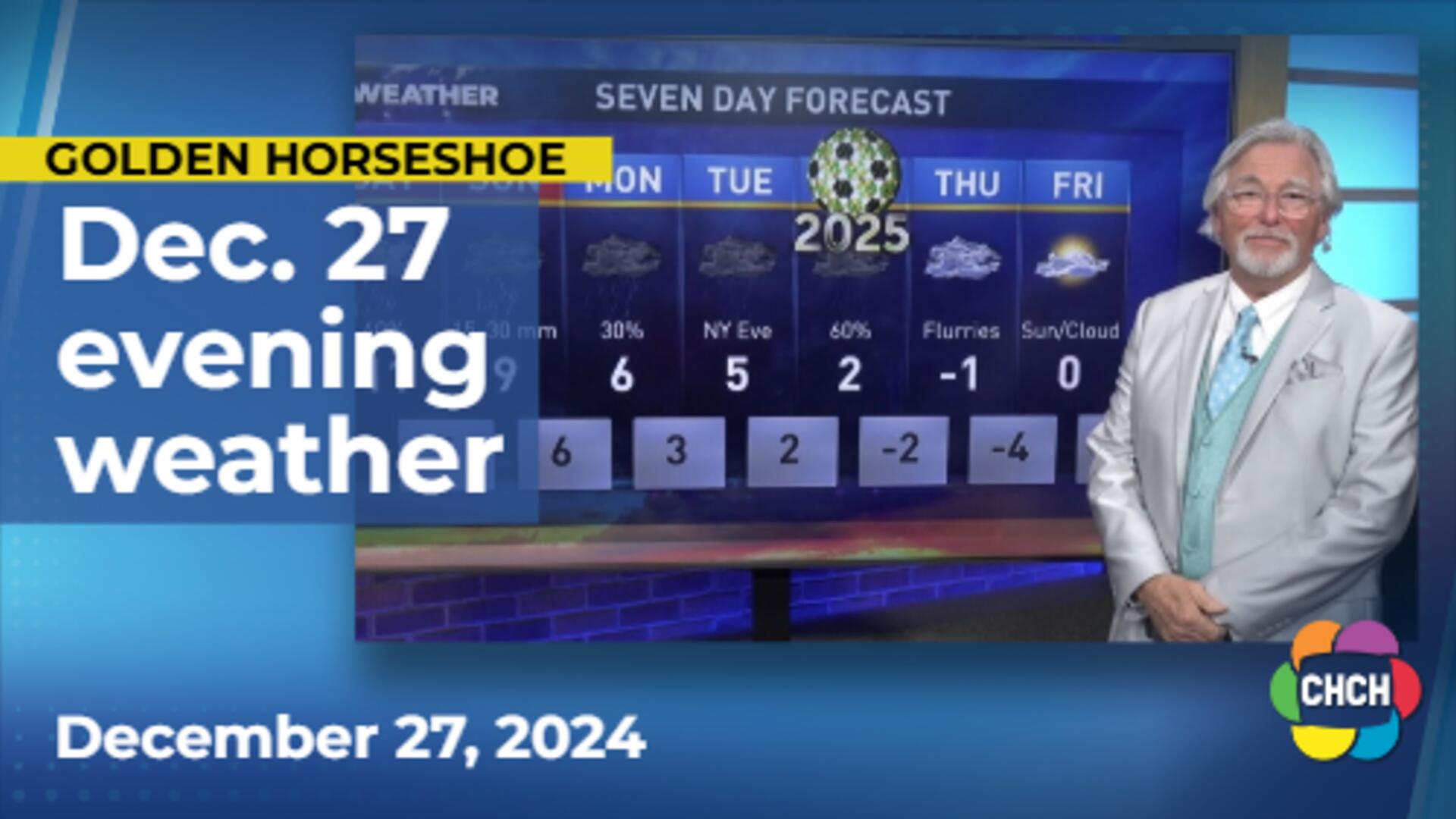Evening weather forecast for December 27, 2024