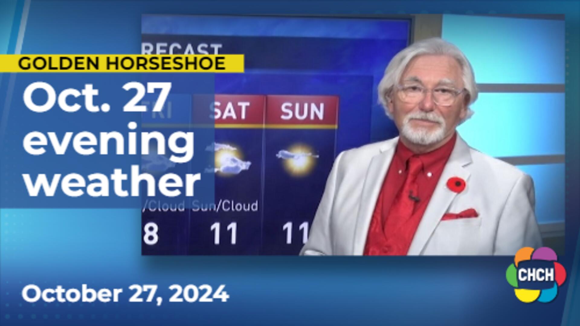 Evening weather forecast for October 27, 2024