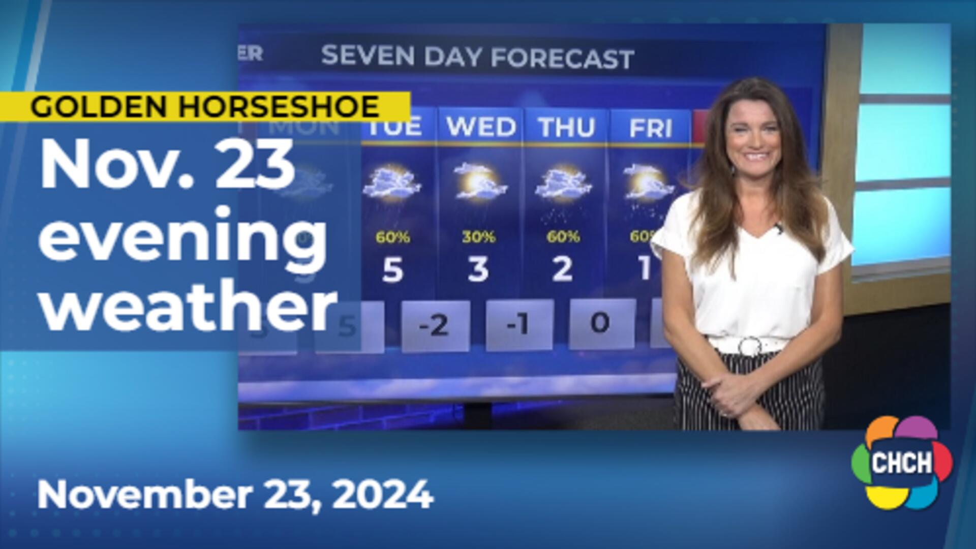 Evening weather forecast for November 23, 2024