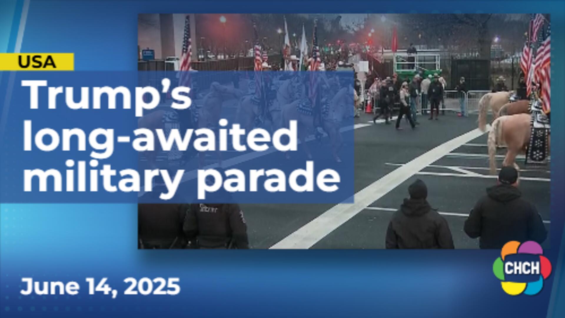 President Trump’s military spectacle unfolds as anti-ICE protests continue