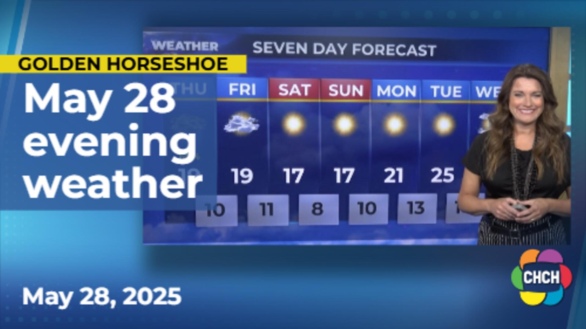Evening weather forecast for May 28, 2025