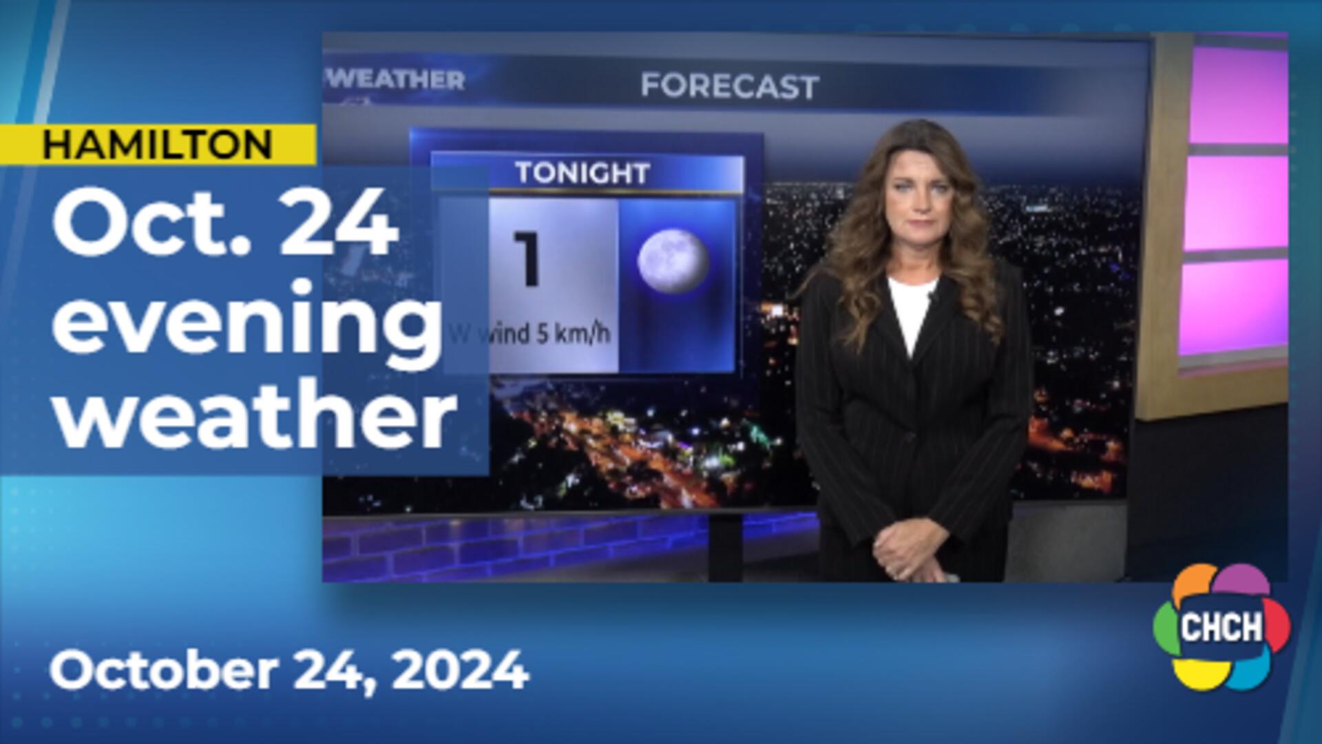 Evening weather forecast for October 24, 2024