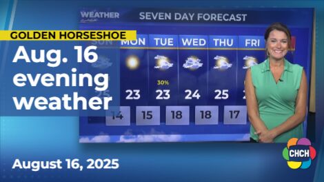 Evening weather forecast for August 16, 2025