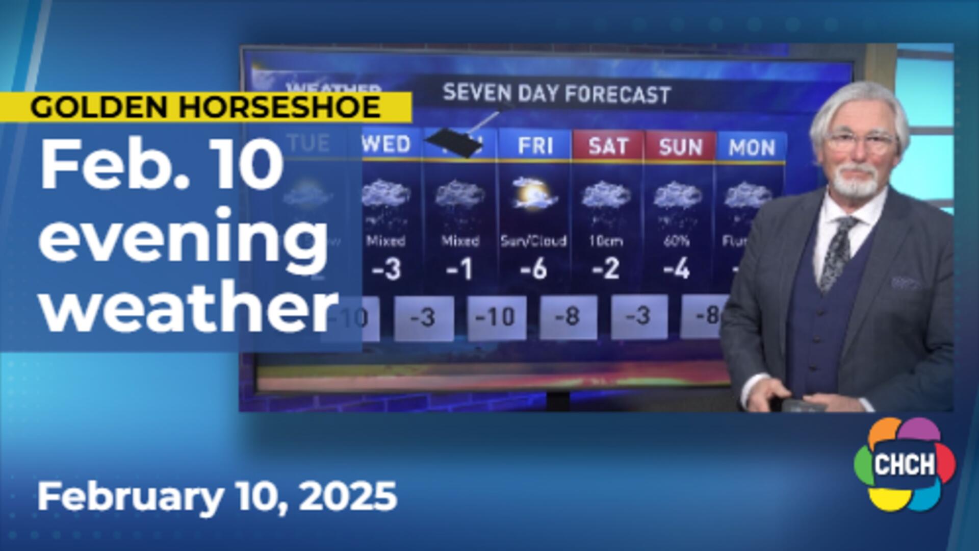 Evening weather forecast for February 10, 2025
