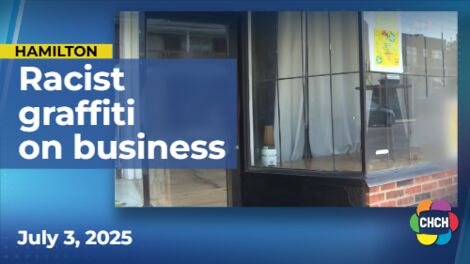 Hamilton caterer won’t be shaken by racist graffiti found on business door