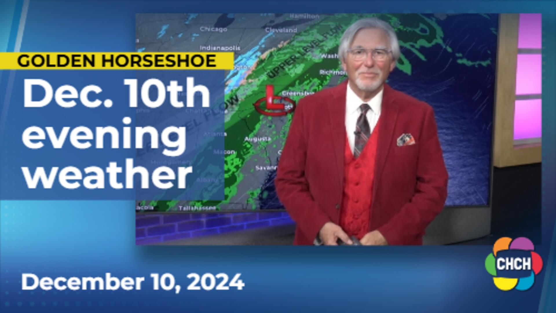 Evening weather forecast for December 10th, 2024