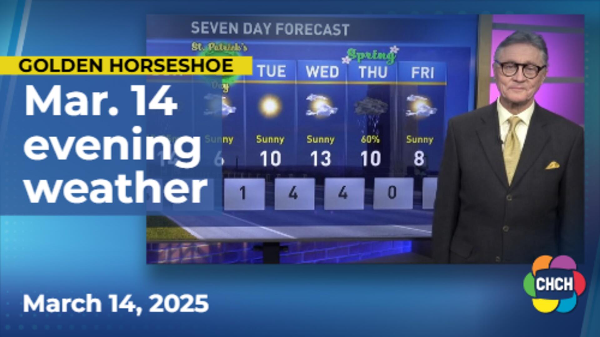 Evening weather forecast for March 14, 2025