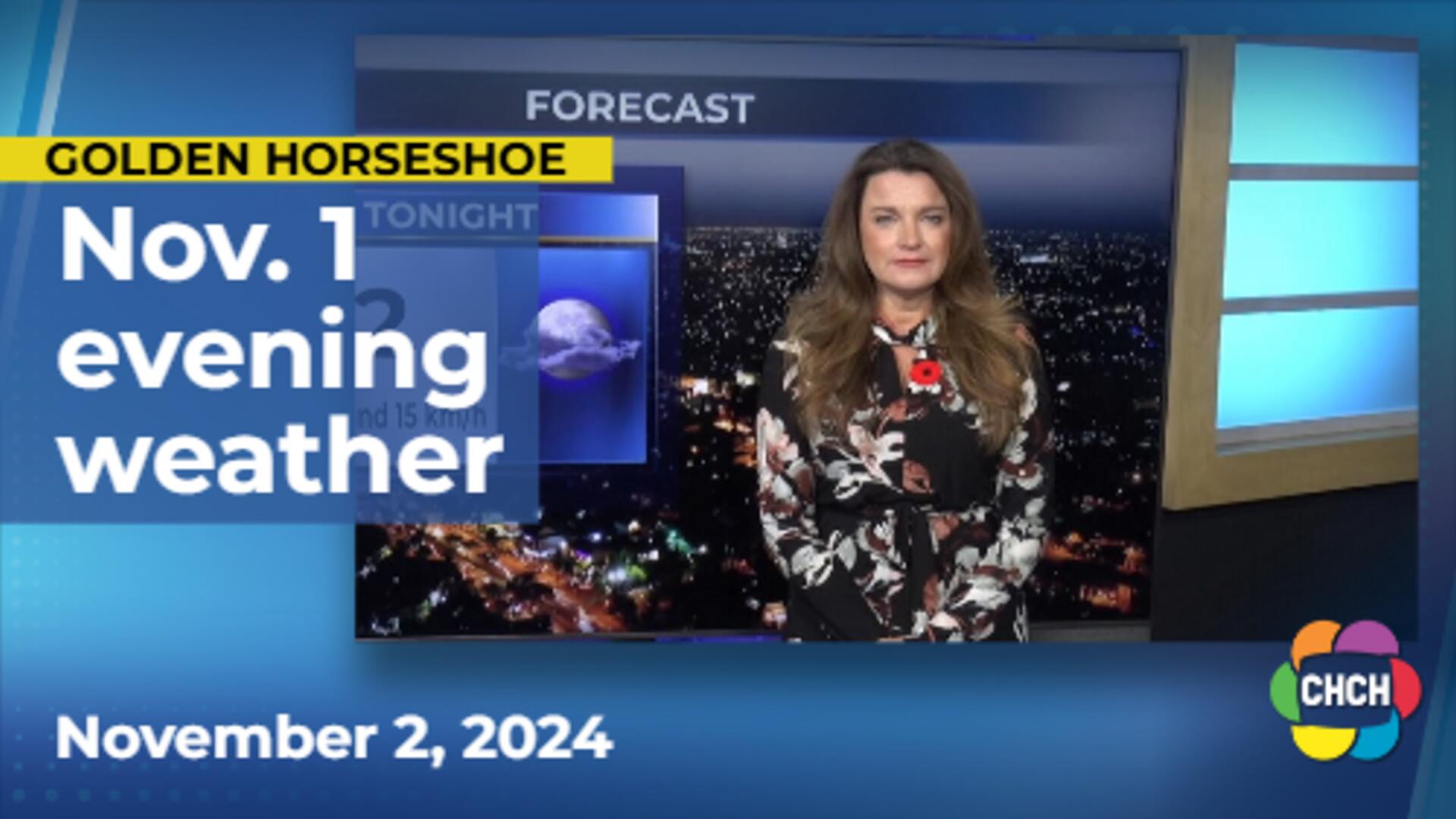 Evening weather forecast for November 1, 2024