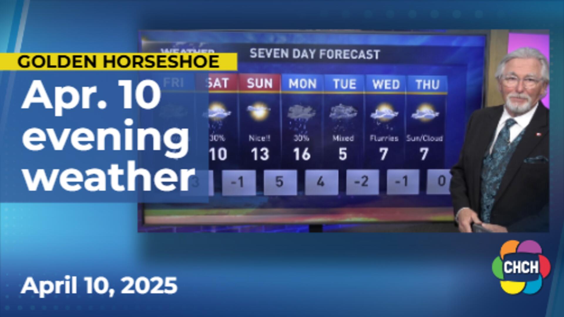Evening weather forecast for April 10, 2025