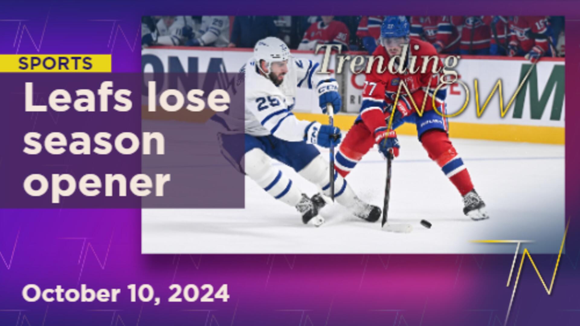 Maple Leafs lose 1-0 to Canadiens in season opener