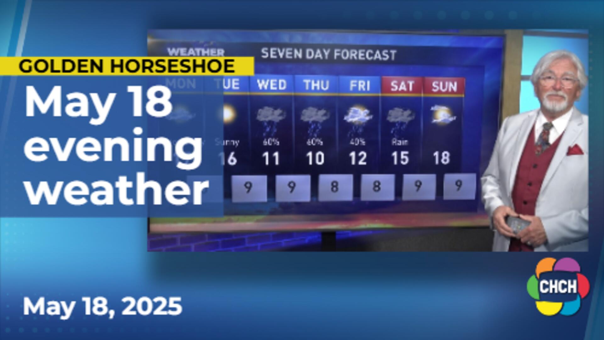 Evening weather forecast for May 18, 2025