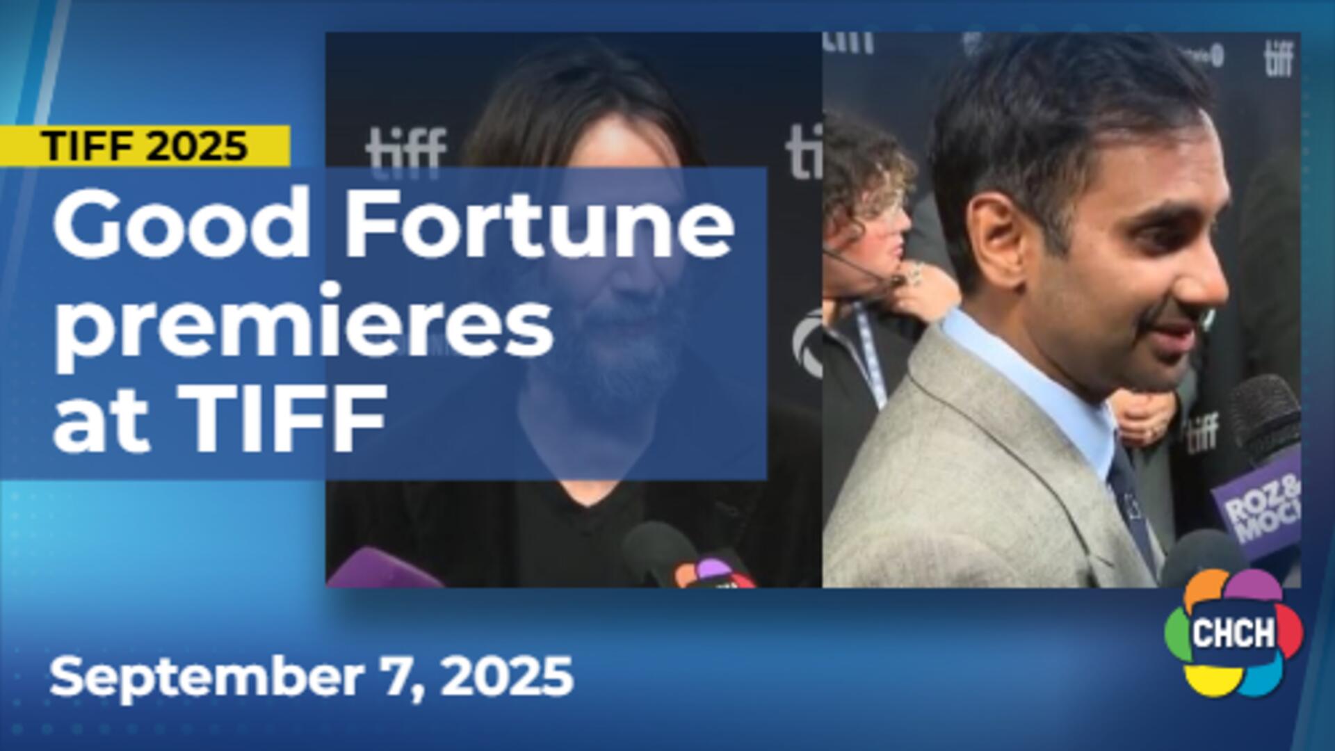 Keanu Reeves and Aziz Ansari bring ‘Good Fortune’ to TIFF red carpet