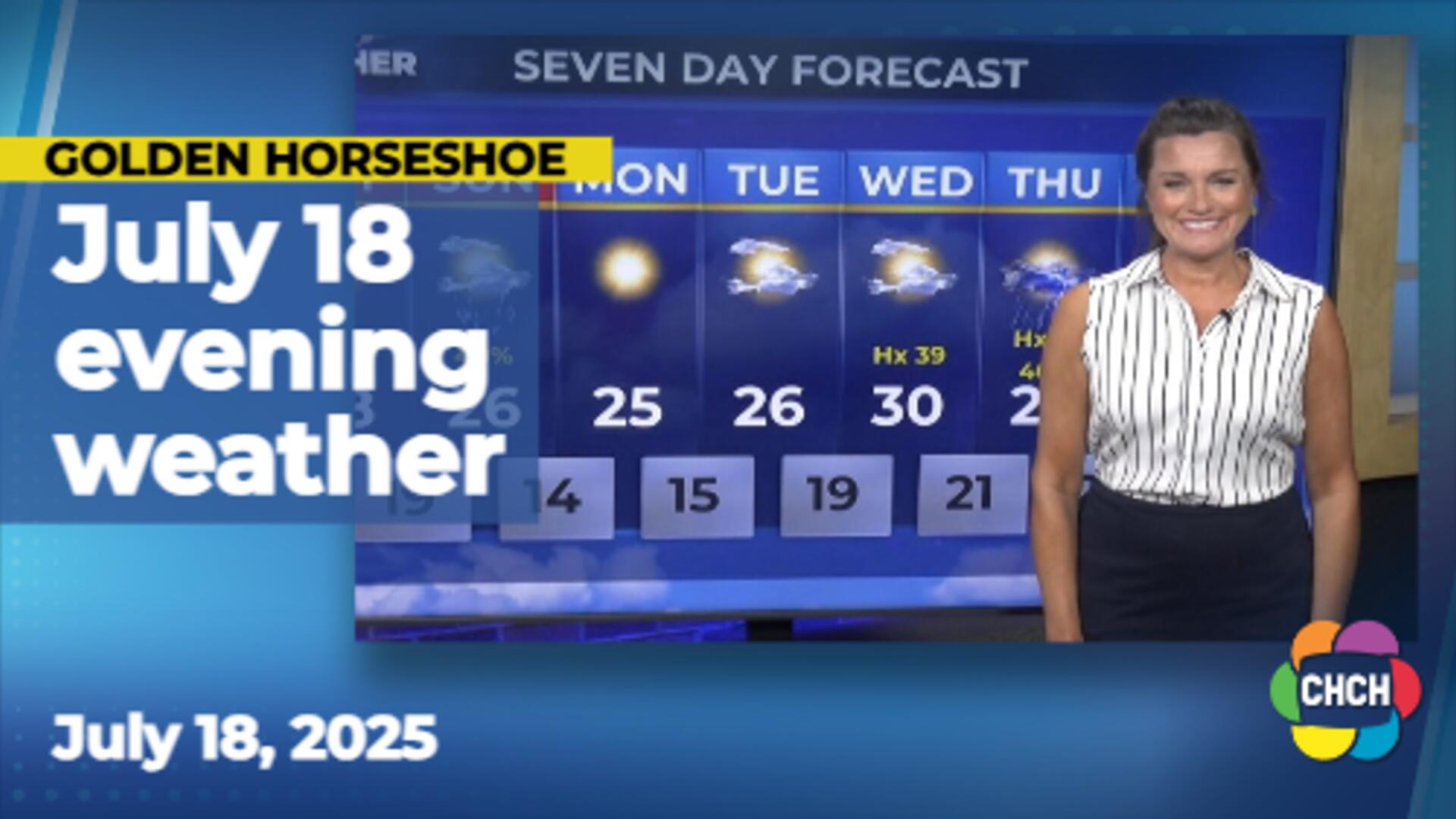 Evening weather forecast for July 18, 2025