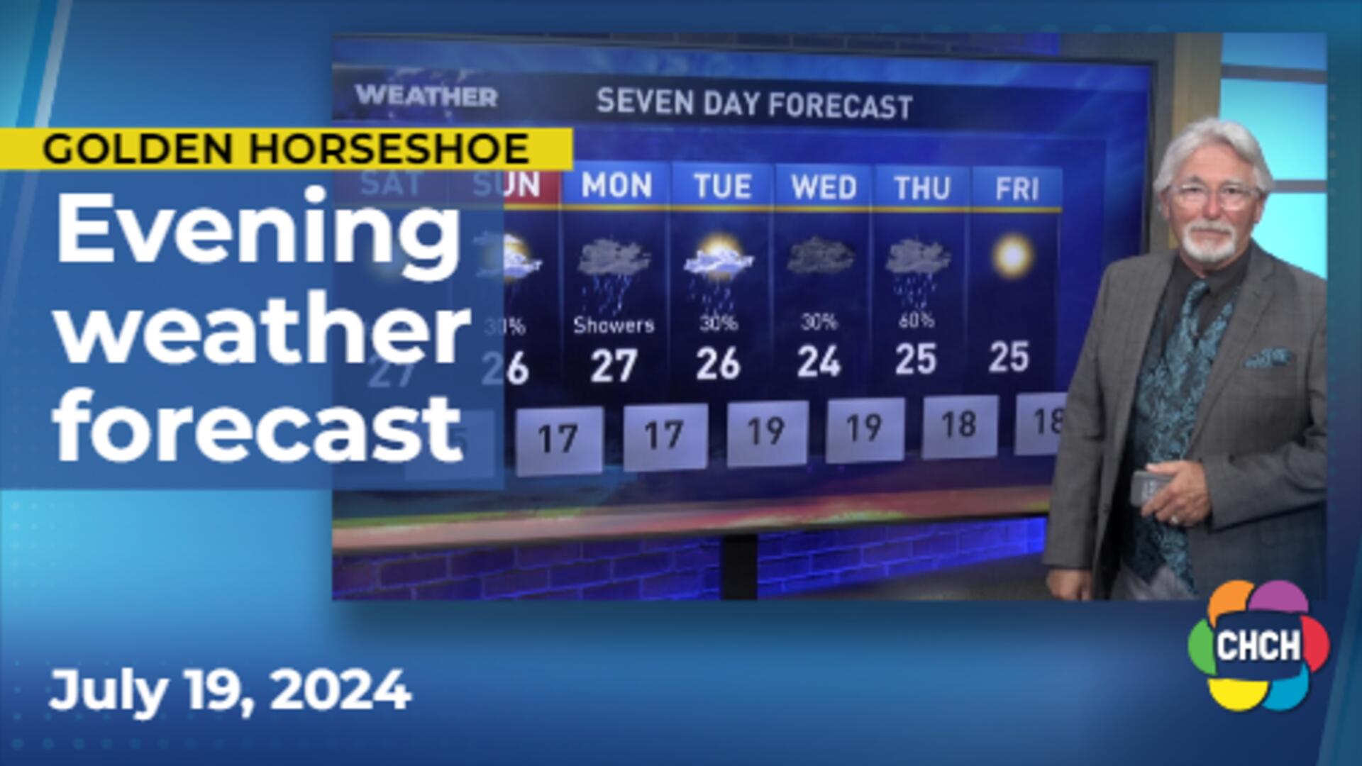 Evening weather forecast for July 19, 2024