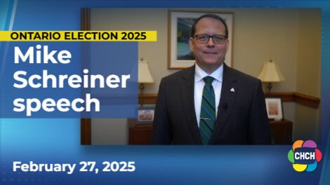 Green Party Leader Mike Schreiner addresses supporters after reclaiming his seat