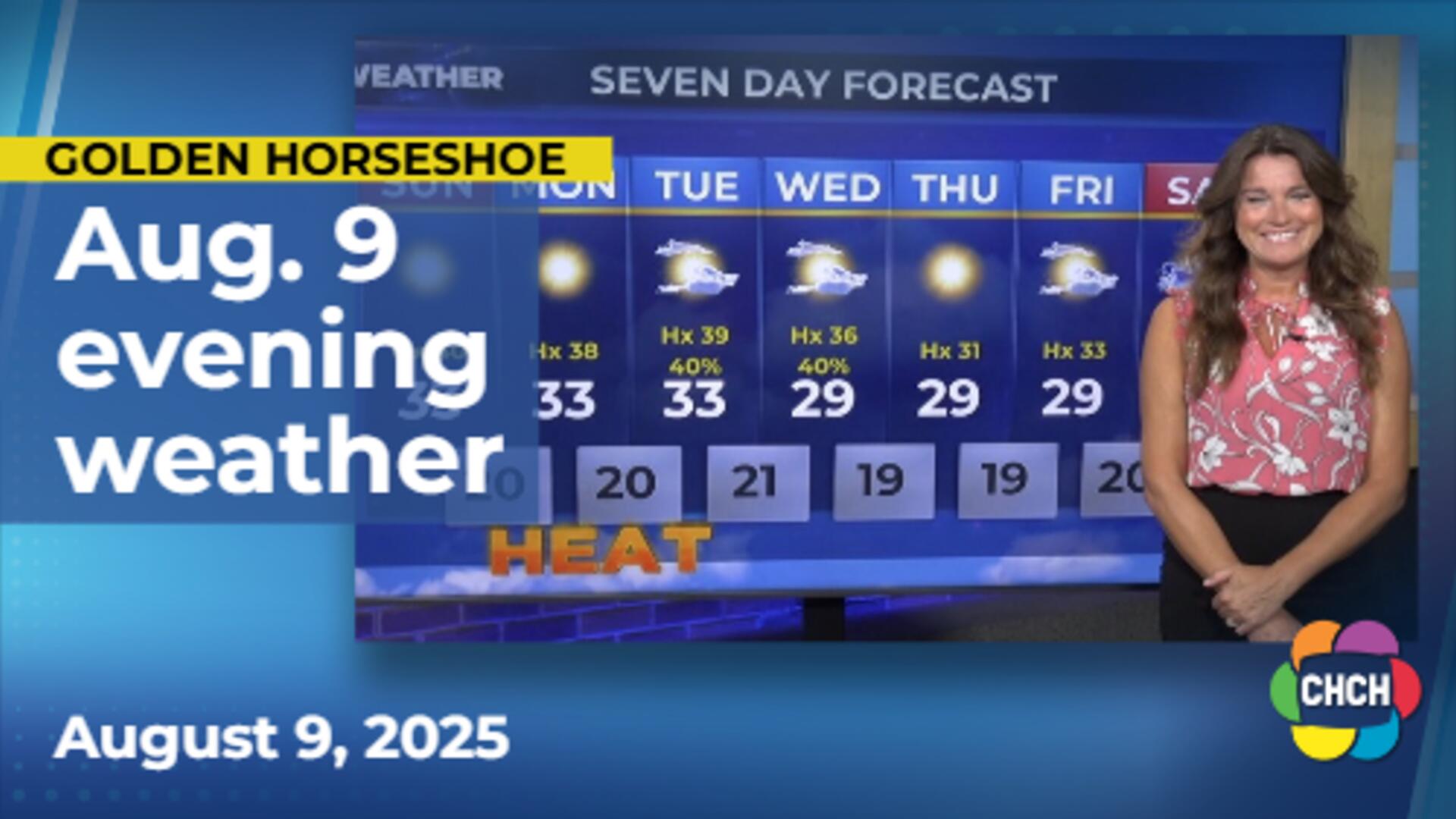 Evening weather forecast for August 9, 2025