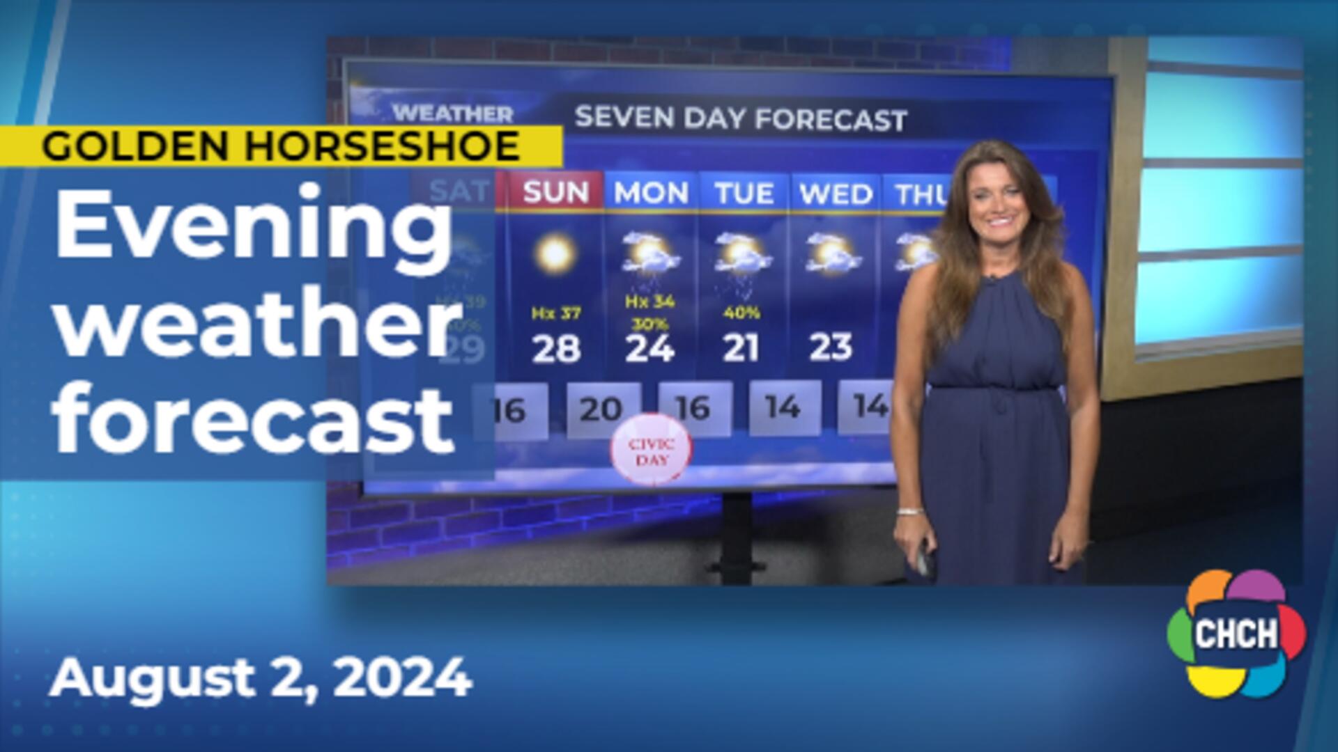 Evening weather forecast for August 2, 2024