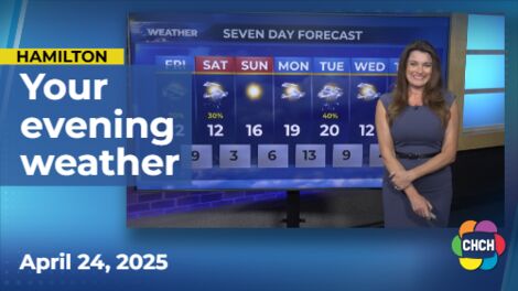 Evening weather forecast for April 24, 2025