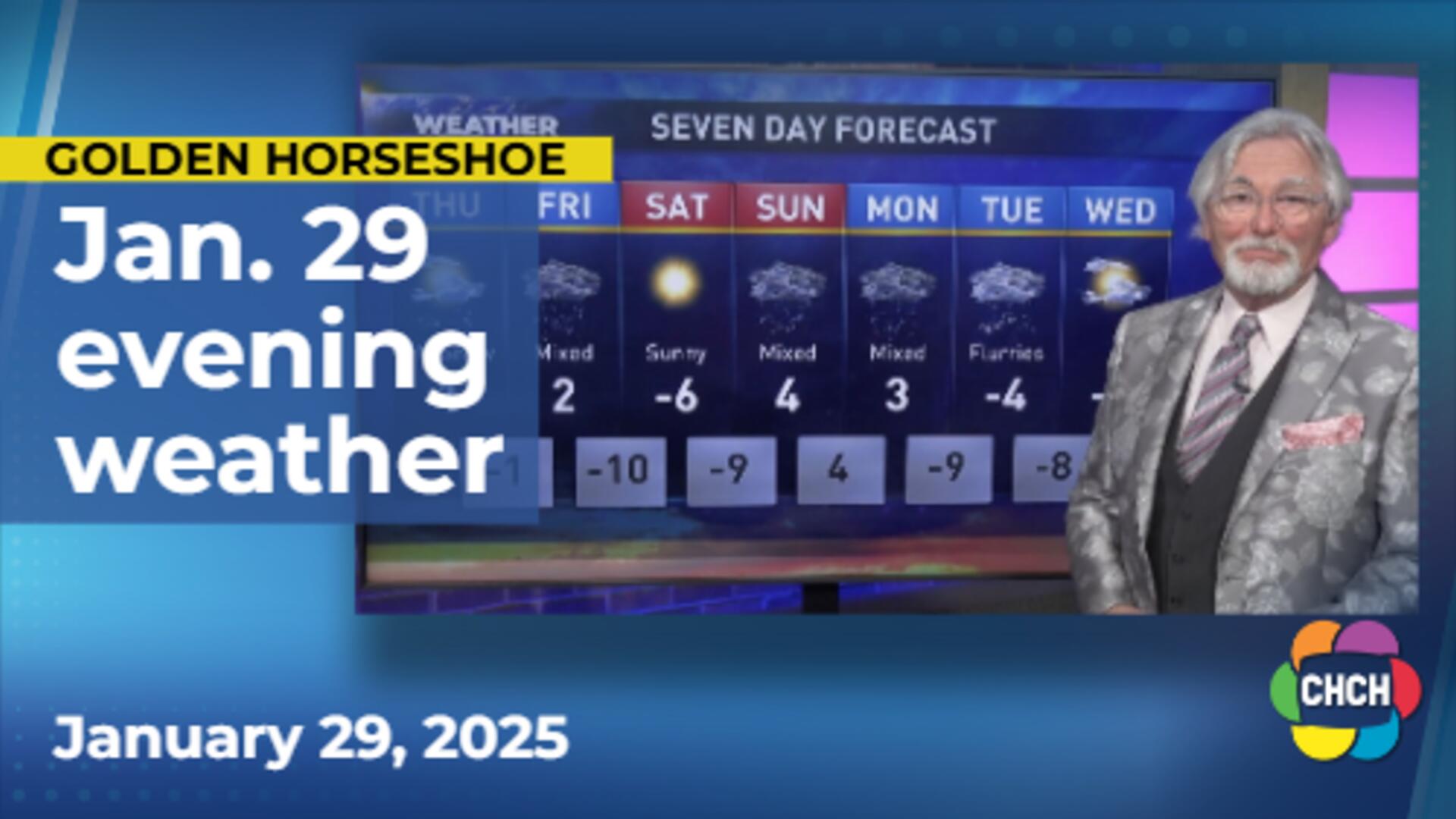 Evening weather forecast for January 29, 2025