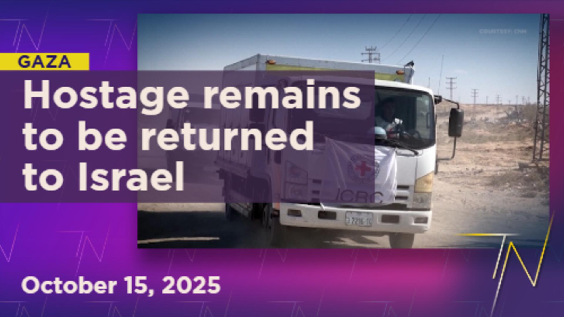 Remains of two hostages to be transferred to Israeli custody